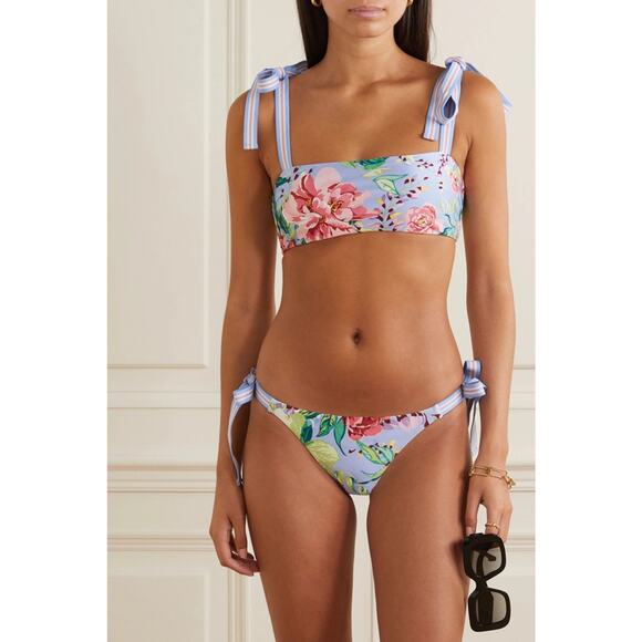 Zimmermann Bellitude Two-piece Floral Bandeau Bikini Set - 1 (4-6) - Cornflower - Picture 2 of 5